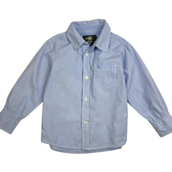 H&M L.O.G.G. Pinstripe Blue Long-Sleeve Button-Down Shirt size 3-4 Years - Picture 5 of 8